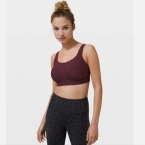 Lululemon" Run Times Bra Purple Eggplant Running Sports Bra 35c High Support